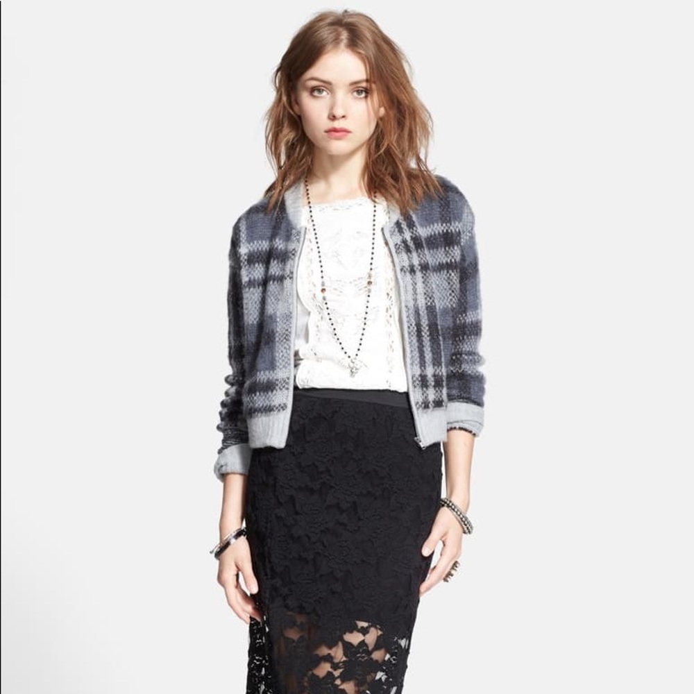 FREE PEOPLE | “Oh My Plaid” Zip Sweater Cardigan